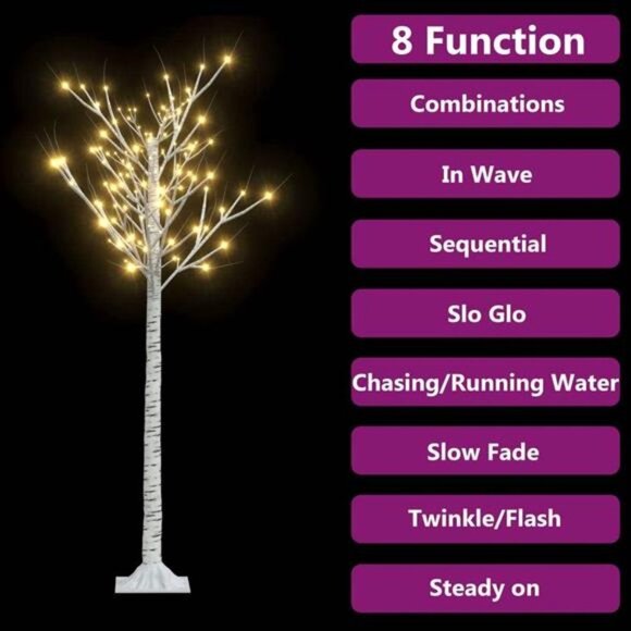 Sgapork Christmas Tree 156 LEDs 4.9' Warm White Willow Indoor Outdoor - Picture 1 of 5